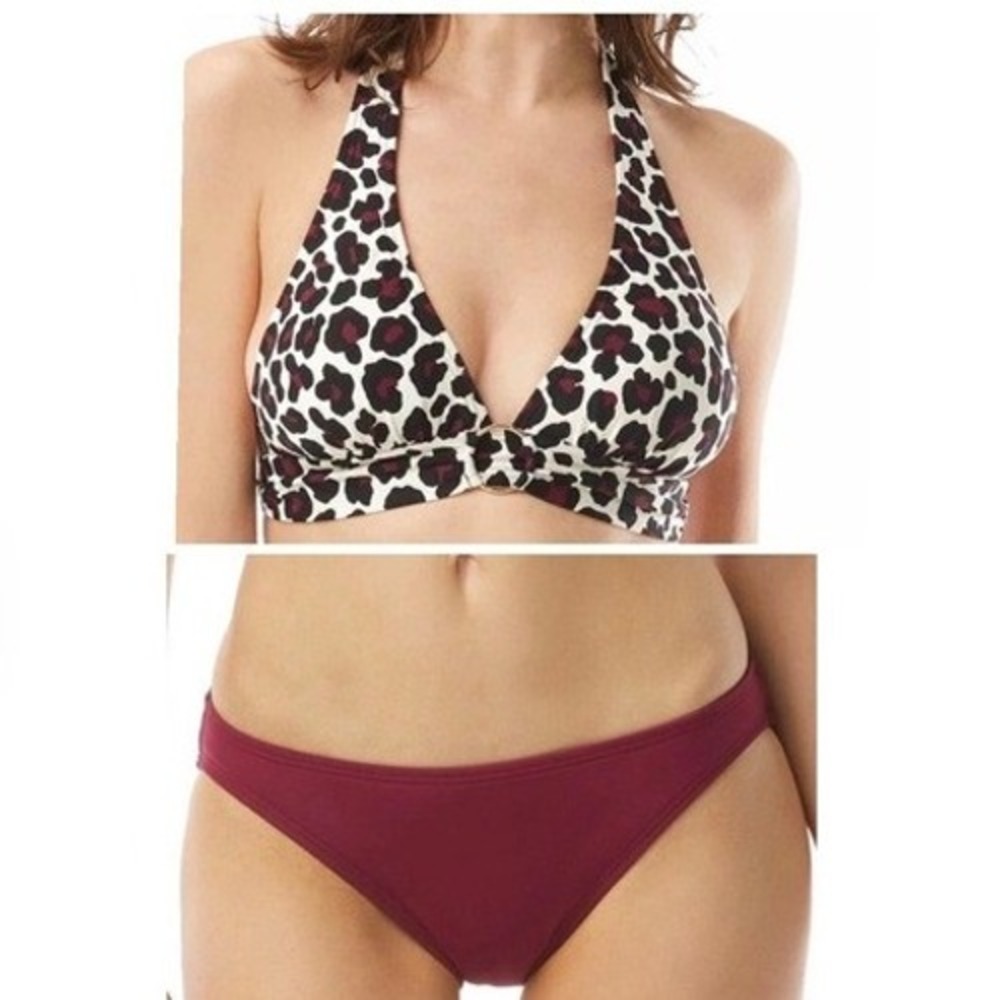 Michael Kors Bikini Set Ruby Ring Halter Bikini‎ Top and Bottom size XS NWT